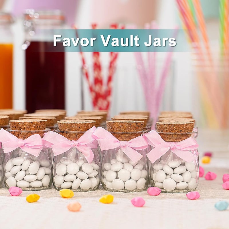 Ritayedet 40 Pack Glass Favor Jars with Cork Lid, 3.4 oz Small Glass Bottles for Wedding Favor, Baby Shower, Party Favor, Gift Jars for Candy, Bonus Twine and Labels - Image 2